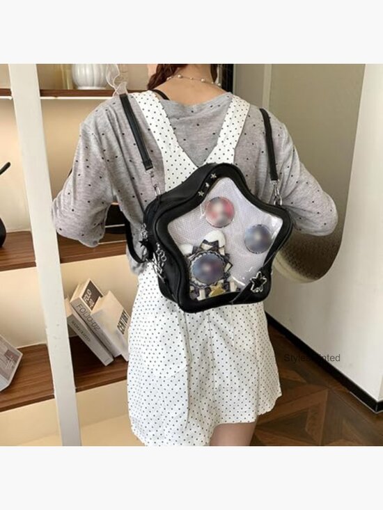 Star Shape Ita Bag Crossbody Backpack PU Leather Pin Display Handbag main image 5